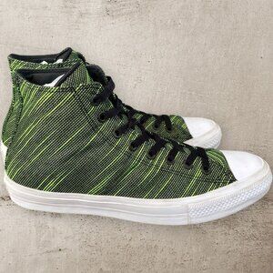 Converse Green and Black High-Top Athletic Shoes